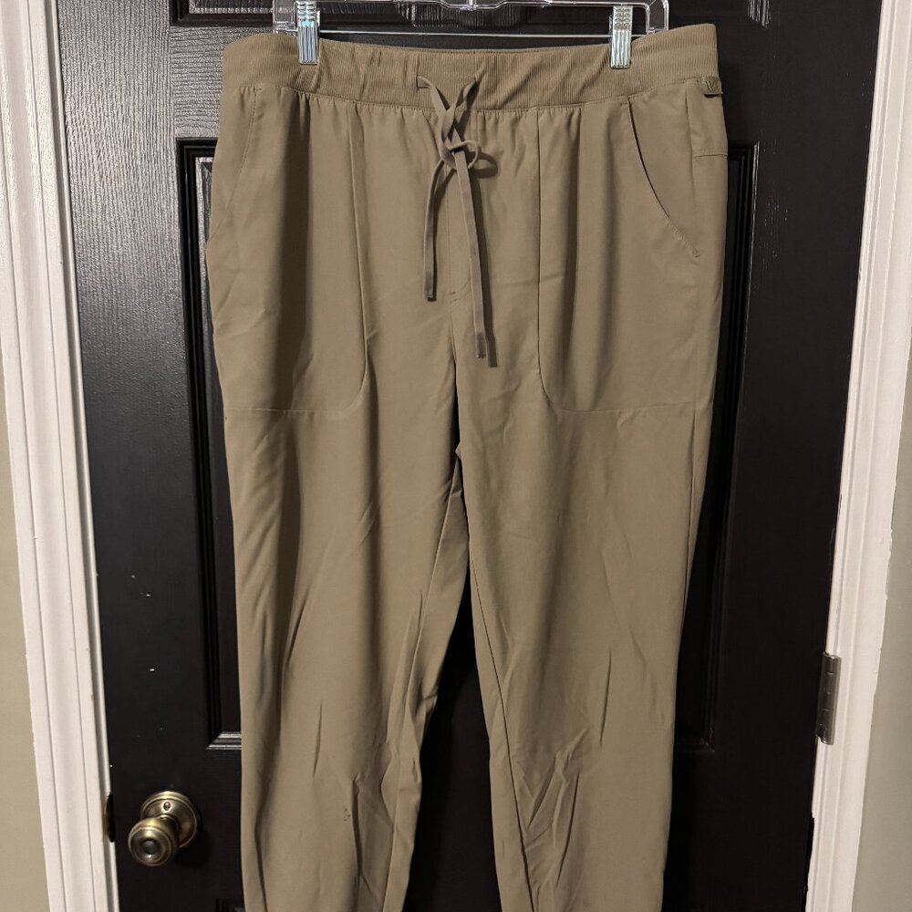 Mens Stretch VRST Pants Elastic Cuff Ankle Khaki Joggers